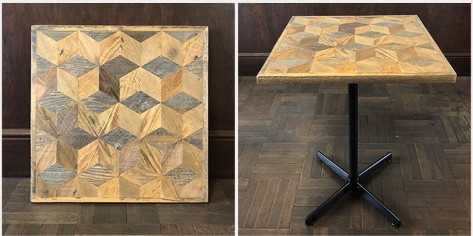 トリック柄のテーブル